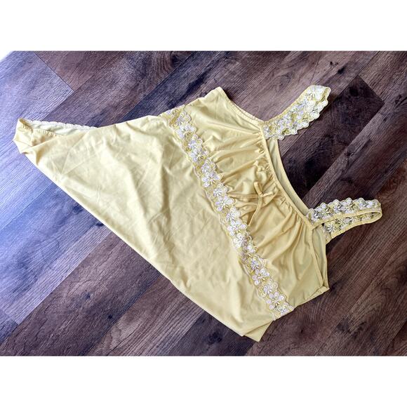 Y2K Inspired Butter Yellow Lacey Feminine Babydoll Tank Sz M - Picture 4 of 8